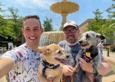 Alex & AJ with their pet dog